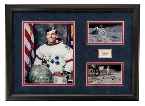 John W. Young Apollo 16 Commander Signed Display   